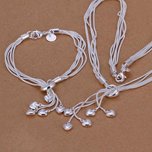 Load image into Gallery viewer, QiLeSen925 sterling silver 100% girl ladies Fine necklace bracelet popular jewelry ladies gift set bride Christmas gift S009
