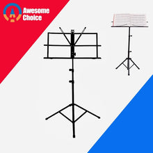 Load image into Gallery viewer, Quality Music Sheet Tripod Stand Stainless Steel Music Stand Holder Height Adjustable with Carry Bag for Musical Instrument
