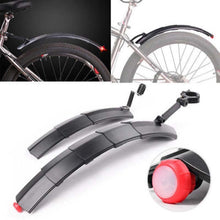 Load image into Gallery viewer, ROBESBON Telescopic Folding Bicycle Fender Set with Taillight MTB Mudguard Bicycle Front Rear Fender for Road Bike Mud Guard
