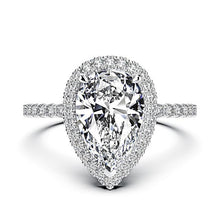Load image into Gallery viewer, Rainbamabom 925 Solid Sterling Silver Pear Created Moissanite Gemstone Engagement Ring Sets Wedding Band Fine Jewelry Wholesale
