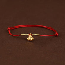 Load image into Gallery viewer, Real 24K Yellow Gold Chain 3D Luck Cat Mouse Fish Bracelet For Women Baby Good Luck Loving Mouse Zodiac Red Rope Natal year

