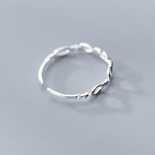 Load image into Gallery viewer, Real 925 Sterling Silver Minimalist Geometric Hollow Braided Rope Adjustable Ring For Fashion Women Party Fine Jewelry
