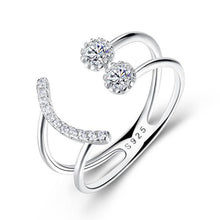 Load image into Gallery viewer, Resizable 925 Sterling Silver Ring Sparkling Cubic Zirconia Smile Face Design Adjustable Ring S925 Silver Jewelry (Lam Hub Fong)
