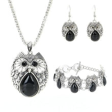 Load image into Gallery viewer, Retro Turquoise Owl Jewelry Sets 925 Silver Pendant Earring Bracelet Necklace Fashion Chain Handmade Amulet Gifts for Her Woman
