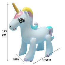 Load image into Gallery viewer, Rooxin 135cm Inflatable Unicorn Water Spray Pool Toys Swimming Float Outdoor Fountain Beach Party Children's Summer Toys
