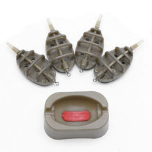 Load image into Gallery viewer, SDYDAY 15/20/25/35g 30/40/50/60g Carp Fishing Inline Flat Method Feeder 4 Feeders Quick Release Mould Set
