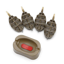 Load image into Gallery viewer, SDYDAY 15/20/25/35g 30/40/50/60g Carp Fishing Inline Flat Method Feeder 4 Feeders Quick Release Mould Set
