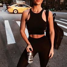 Load image into Gallery viewer, Sexy Women Sports Bra Top Female HollowOut Racerback Sleeveless Fitness Gym Running Yoga Vest Tank Crop Top Activewear Brassiere
