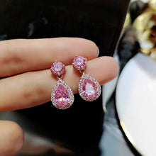 Load image into Gallery viewer, Shining Water Drop Crystal Zircon Women Earrings Charm Colorful Earrings 2019 Simple Bride Wedding Jewelry Brincos

