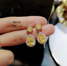 Load image into Gallery viewer, Shining Water Drop Crystal Zircon Women Earrings Charm Colorful Earrings 2019 Simple Bride Wedding Jewelry Brincos
