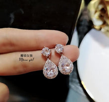 Load image into Gallery viewer, Shining Water Drop Crystal Zircon Women Earrings Charm Colorful Earrings 2019 Simple Bride Wedding Jewelry Brincos
