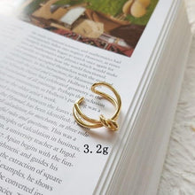 Load image into Gallery viewer, Silvology 925 Sterling Silver Tie Rings Gold Upgraded Version Texture Creative Korea Rings For Women Elegant Gold Jewelry Gift

