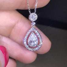 Load image into Gallery viewer, Solid 925 Sliver Necklace Real Diamond Pendant for Women Wedding Bizuteria Topaz Gemstone Jewelry Pendant Sliver S925 Necklaces
