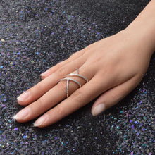 Load image into Gallery viewer, Special Design Charm Promise Fashion Twisted Elegant Twist Rings For Women Girls With Full Shiny CZ Stone 925 Silver Jewelry
