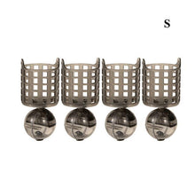 Load image into Gallery viewer, Sphere Metal Bait Cage 4pc/lot Lure Container Bait Basket Feeder Holder Wire Carp Fishing Sinker for Button Rigs Adjustable weig
