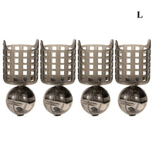 Load image into Gallery viewer, Sphere Metal Bait Cage 4pc/lot Lure Container Bait Basket Feeder Holder Wire Carp Fishing Sinker for Button Rigs Adjustable weig
