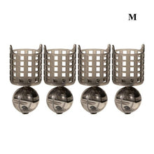 Load image into Gallery viewer, Sphere Metal Bait Cage 4pc/lot Lure Container Bait Basket Feeder Holder Wire Carp Fishing Sinker for Button Rigs Adjustable weig
