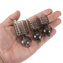 Load image into Gallery viewer, Sphere Metal Bait Cage 4pc/lot Lure Container Bait Basket Feeder Holder Wire Carp Fishing Sinker for Button Rigs Adjustable weig
