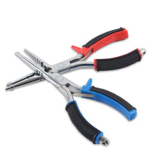 Load image into Gallery viewer, Stainless Steel Fish Tackle Lure Hook Remover Line Cutter Scissors Fishing Pliers with Black Bag for Fishing Lovers
