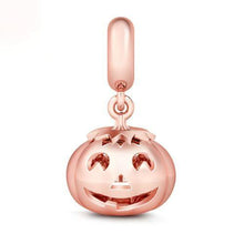 Load image into Gallery viewer, Starland "Jack Skull" Black 925 Sterling Silver Beads Devil Pumpkin Charms for Halloween with Cubic Zircon fit PANDORA Bracelets
