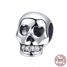 Load image into Gallery viewer, Starland "Jack Skull" Black 925 Sterling Silver Beads Devil Pumpkin Charms for Halloween with Cubic Zircon fit PANDORA Bracelets
