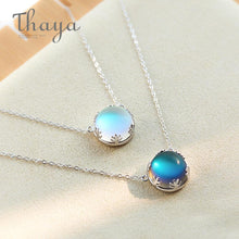 Load image into Gallery viewer, Thaya 55cm Aurora Pendant Necklace Halo Crystal Gemstone s925 Silver Scale Light Necklace for Women Elegant Jewelry Gift
