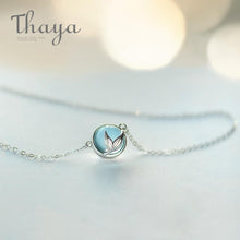 Load image into Gallery viewer, Thaya Mermaid Foam Bubble Design Crystal Necklace s925 silver Mermaid Tail Blue Pendant Necklace for Women Elegant Jewelry Gift
