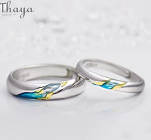 Load image into Gallery viewer, Thaya S925 Silver Couple Rings The Other Shore Starry Design Rings  for Women Men Resizable Symbol Love Wedding  Jewelry Gifts
