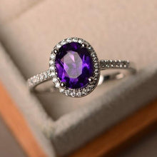 Load image into Gallery viewer, Trendy Brand  CZ 925 silver Ring Big Square Sky Blue green purple black Stone Rings For Women Jewelry Wedding Gift Rings
