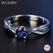 Load image into Gallery viewer, Trendy Gemstones Amethyst Silver Ring Blue Sapphire Ring Silver 925 Jewelry Aquamarine Ring For Women Engagement Rings
