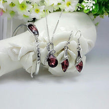 Load image into Gallery viewer, Trendy jewelry set 925 sterling silver fashion jewelry bride wedding jewelry necklace pendant earrings bracelet free shipping
