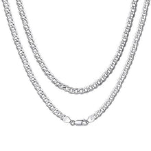 Load image into Gallery viewer, U7 925 Sterling Silver Italian Cuban Link Curb Chain Necklaces for Men Women Kids 2.8mm/5mm Figaro Chain Layering Necklace SC289
