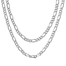 Load image into Gallery viewer, U7 925 Sterling Silver Italian Cuban Link Curb Chain Necklaces for Men Women Kids 2.8mm/5mm Figaro Chain Layering Necklace SC289
