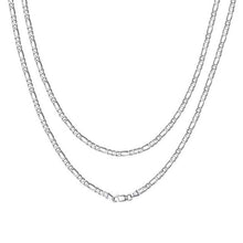 Load image into Gallery viewer, U7 925 Sterling Silver Italian Cuban Link Curb Chain Necklaces for Men Women Kids 2.8mm/5mm Figaro Chain Layering Necklace SC289

