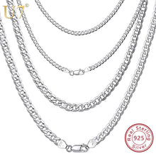 Load image into Gallery viewer, U7 925 Sterling Silver Italian Cuban Link Curb Chain Necklaces for Men Women Kids 2.8mm/5mm Figaro Chain Layering Necklace SC289
