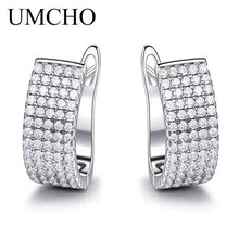 Load image into Gallery viewer, UMCHO Solid 925 Sterling Silver Clip Earrings Luxury Earrings For Women Anniversary Wedding Party Gift Fine Jewelry
