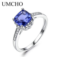 Load image into Gallery viewer, UMCHO Tanzanite Gemstone Rings for Women 925 Sterling Silver Ring Birthstone Engagement Wedding Romantic Valentines Jewelry New
