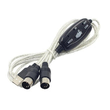 Load image into Gallery viewer, USB Interface to MIDI Converter Music Keyboard Piano USB Connector Music Studio Cord Cable Adapter for Windows for Mac
