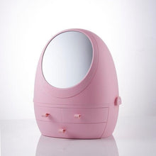 Load image into Gallery viewer, USB Rechargeable Makeup Organizer Cosmetic Storage Box Jewelry Drawer Waterproof Portable Dustproof Mirror LED Container Light
