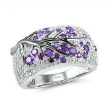 Load image into Gallery viewer, Various colours Fashionable Unique Forest Leaves and Branches Embedded with Zircon Sapphire Ruby Lady Wide Ring Leisure Jewelry

