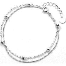 Load image into Gallery viewer, WANTME Genuine 100% Sterling Silver Jewelry Double Gloss Bead Cross Rope Popcorn Chain Bracelet Women Girls Teen Students Gift
