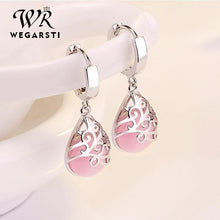 Load image into Gallery viewer, WEIGARSTI 925 Sterling Silver Moonlight Opal Tears Totem Earrings Gift Pendientes Oorbellen Boucle D'oreille Femmes Wholesale
