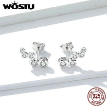 Load image into Gallery viewer, WOSTU 2019 New Design Authentic 925 Sterling Silver Earrings Simple 5 Circle CZ Stud Earrings For Women Fashion Jewelry FNE235
