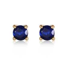 Load image into Gallery viewer, Women's Small Stud Earrings Silver 925 Earrings With Sapphire Natural Blue Stones Fine Fashion Korea Jewelry
