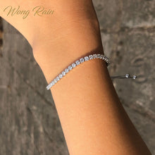 Load image into Gallery viewer, Wong Rain 100% 925 Sterling Silver Created Moissanite Gemstone Bangle Charm Wedding Engagement Bracelet Fine Jewelry Wholesale
