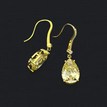Load image into Gallery viewer, Wong Rain 925 Sterling Silver Citrine Gemstone Drop Dangle Diamonds Yellow Gold Anniversary Earrings Fine Jewelry Gift Wholesale
