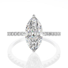 Load image into Gallery viewer, Wong Rain Luxury 100% 925 Sterling Silver Marquise Created Moissanite Gemstone Wedding Engagement Ring Fine Jewelry Wholesale
