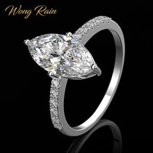 Load image into Gallery viewer, Wong Rain Luxury 100% 925 Sterling Silver Marquise Created Moissanite Gemstone Wedding Engagement Ring Fine Jewelry Wholesale
