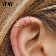 Load image into Gallery viewer, YPAY 100% Solid 925 Sterling Silver Ear Cuff Clip On Earrings For Women Girl Without Piercing Twist Earing Fine Jewelry YME580
