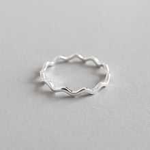 Load image into Gallery viewer, YPAY Pure 100% 925 Sterling Silver Finger Rings for Girls Ladies Simple Thin Line Curve Wave Wild Smooth Ring Jewelry YMR538
